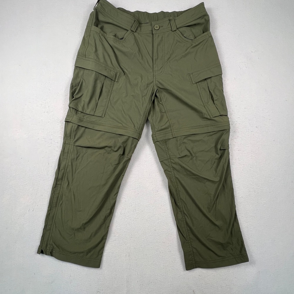 REI Co-op Convertible Cargo Pants Mens 36x28 Green Hiking Zip Off‎ Outdoor Trail